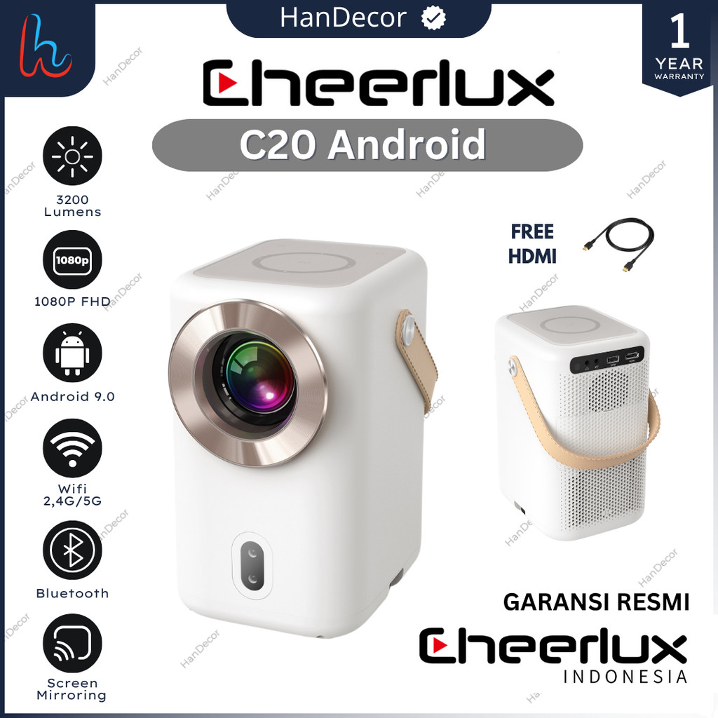 Jual Proyektor Cheerlux C20 Android Projector 3200 Lumens FHD 1080P ...