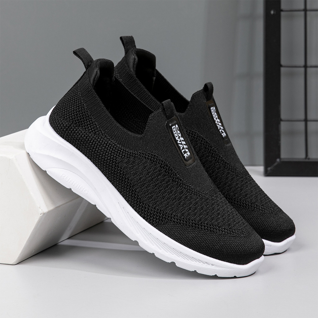 Sepatu Wanita Sepatu Olahraga Import Korea Model Slip On Design Terbaru  Rajut Shoes SKT1000-W