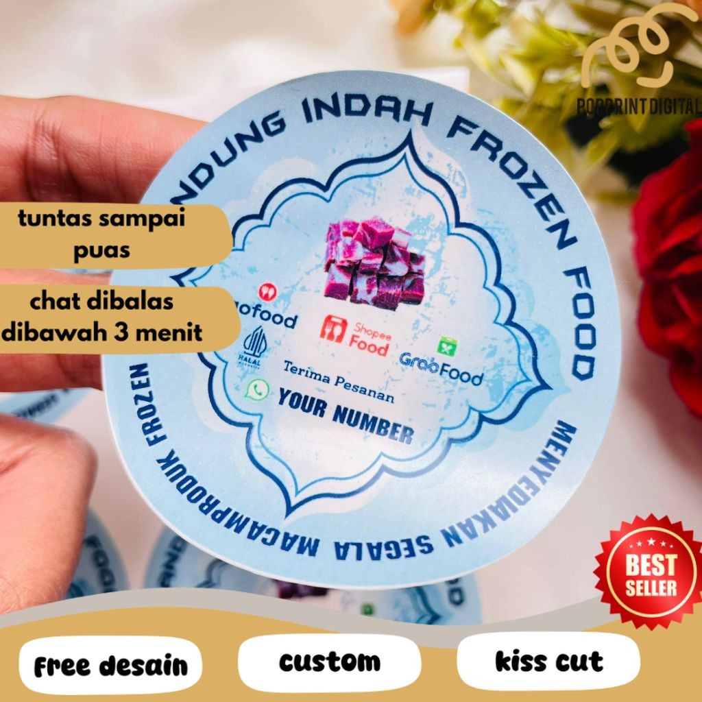 Jual PpD 2-4 Sticker Vinyl Frozen Food Label Anti Air Makanan Beku Free ...