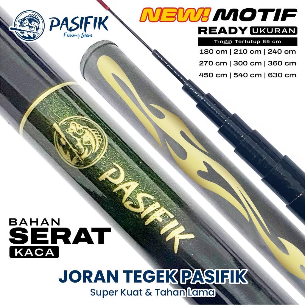 Joran Tegek Teleskopik Portable Bahan Serat Kaca Super Ringan dan Kuat Motif Desain Terbaru