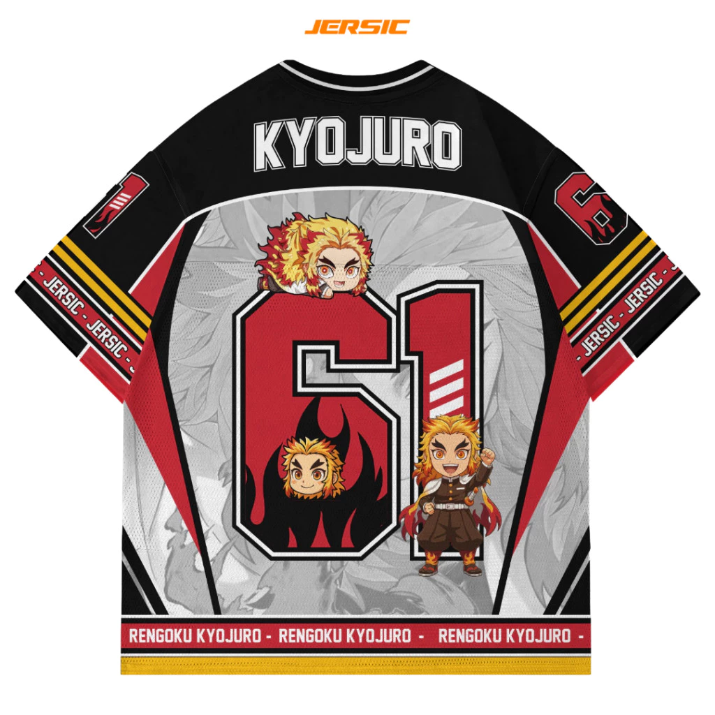 Jersey Kyojiro Demon Slayer Kimetsu No Yaiba - Dapatkan Sekarang dan Tunjukkan Gaya Anime Anda!