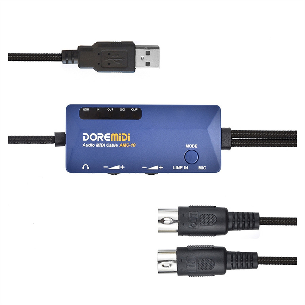 Jual ABAN -10 USB Audio MIDI Cable Converter Dual Function Sound Card ...