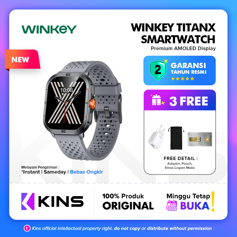 Jual WINKEY Smartwatch TitanX Anti-Fingerprint Amoled BT Call Sports ...
