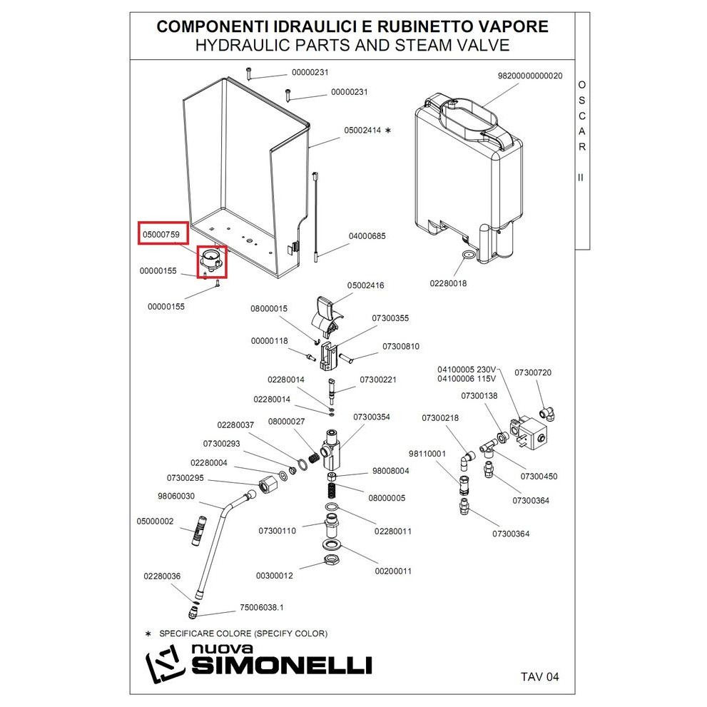 Jual Original Simonelli / Victoria Arduino Manifold Watertank | Shopee ...