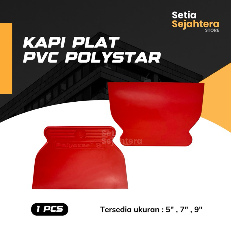 Jual POLYSTAR Kapi Plat PVC MERAH 5 7 9 inch Pisau Dempul Plamir ...