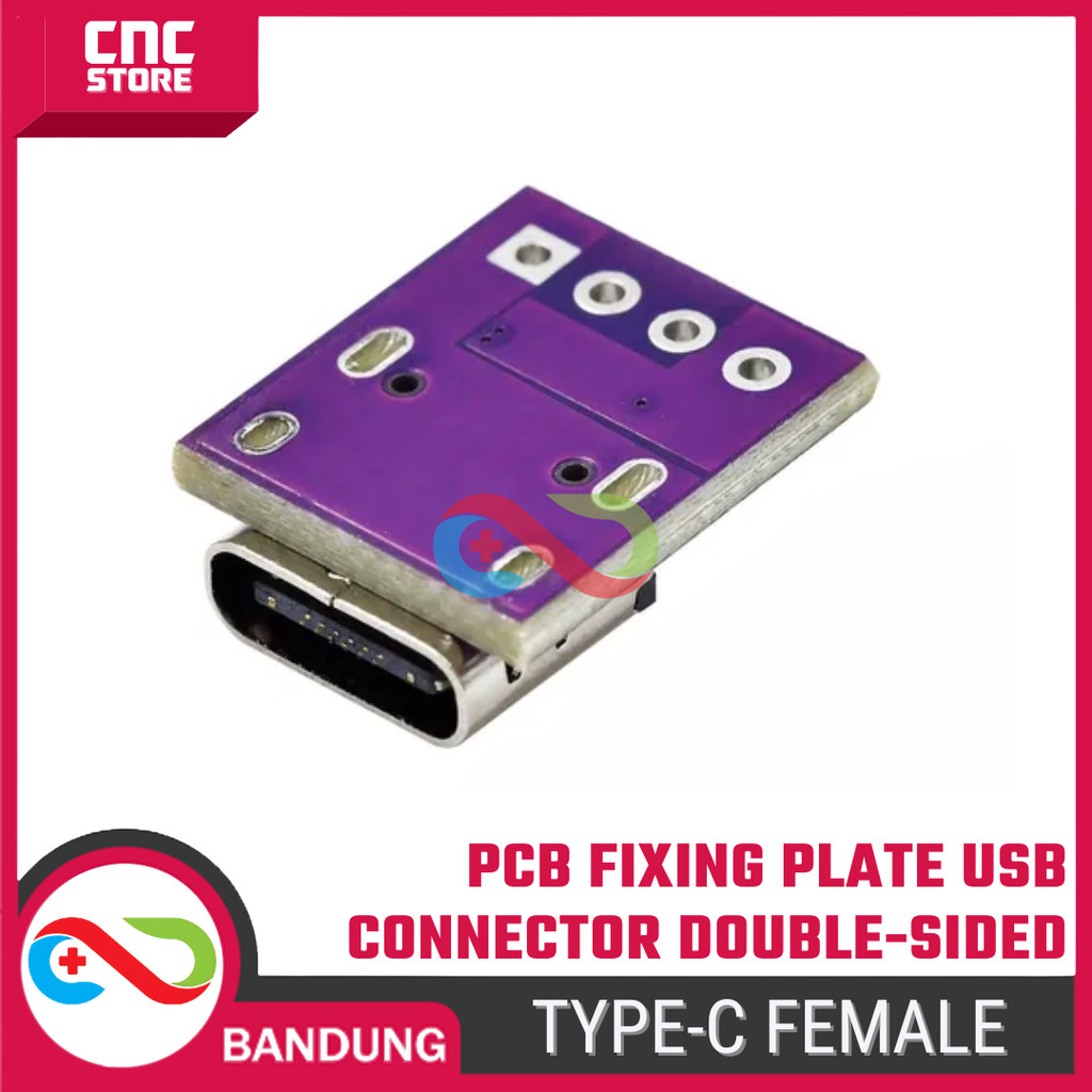 Jual USB Type-C Female PCB Fixing Plate Connector – Double-Sided ...