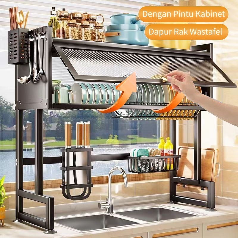 Jual Rak Piring Wastafel Stainless Steel Rak Piring Wastafel Tertutup ...