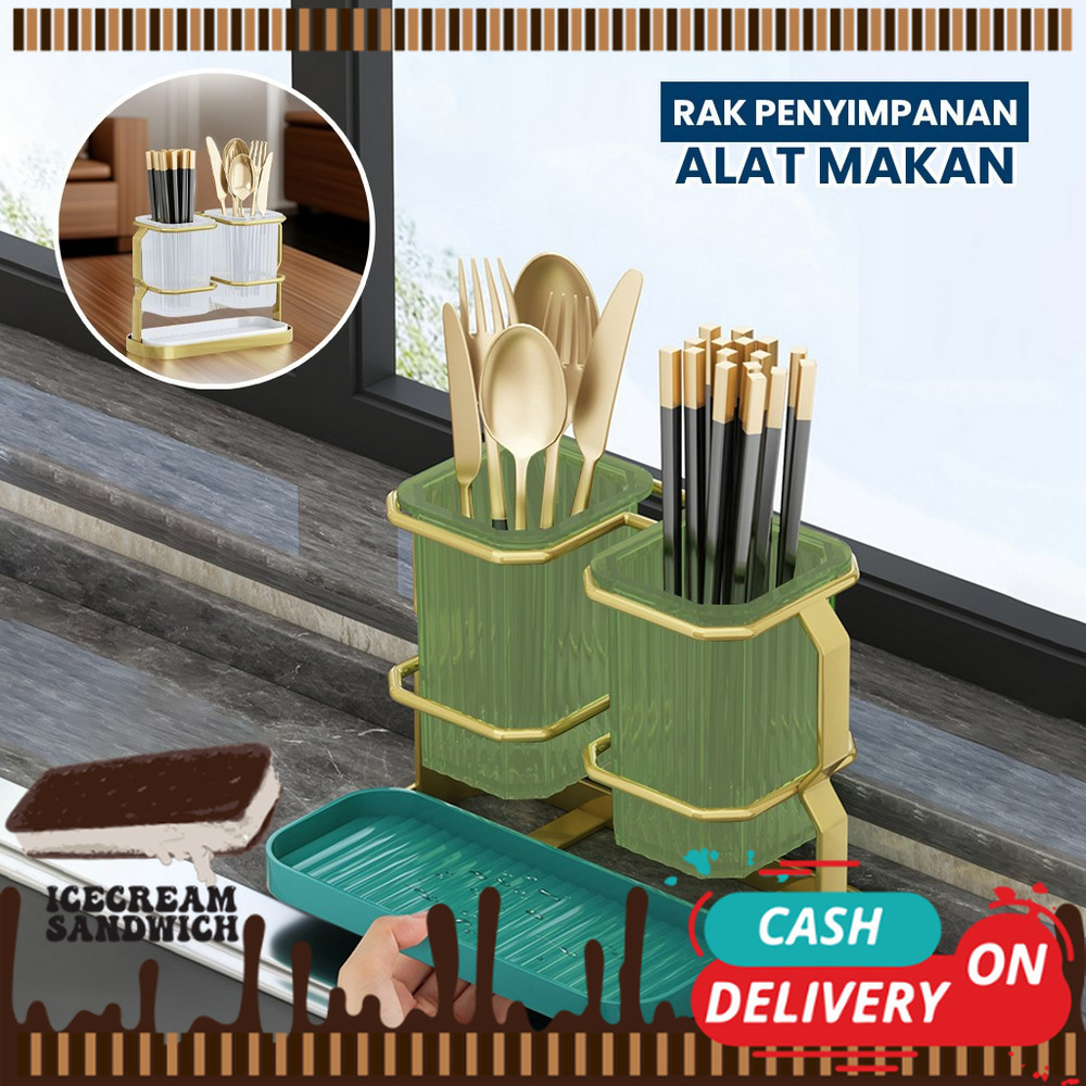 Jual Tempat Sendok Garpu Sumpit Dinding Minimalis dengan Peniris ...