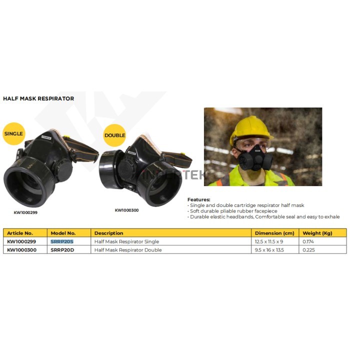 Jual Masker Respirator Single KRISBOW SRRP20S Safety Half Mask Filter ...