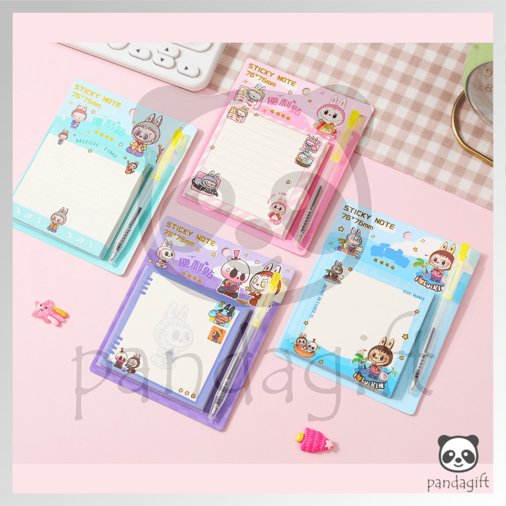 Jual Sticky Note Premium 70 lembar LABUBUKertas Bermotif Plus Pena ...