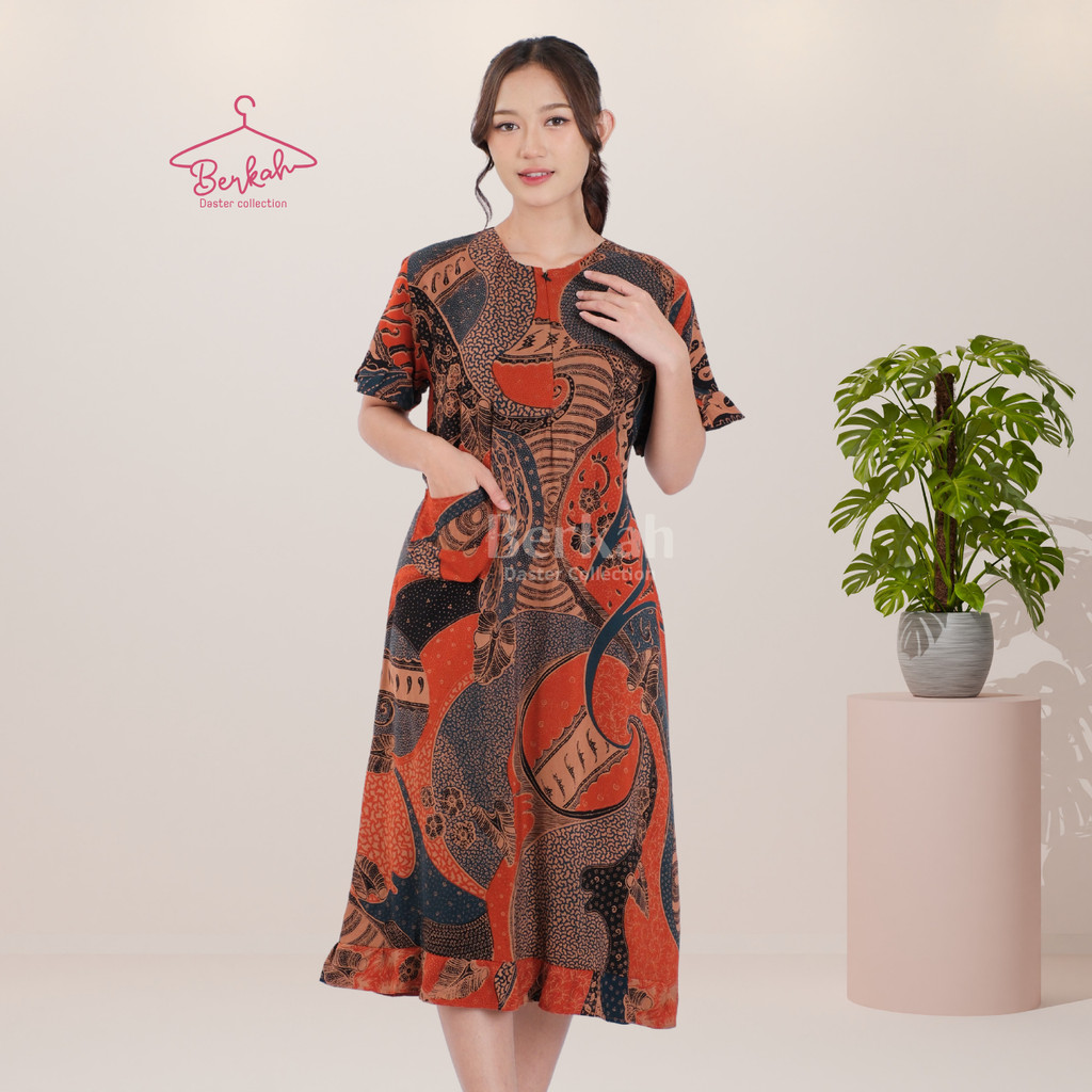 Daster Batik Rayon Busui Resleting Surya Teja