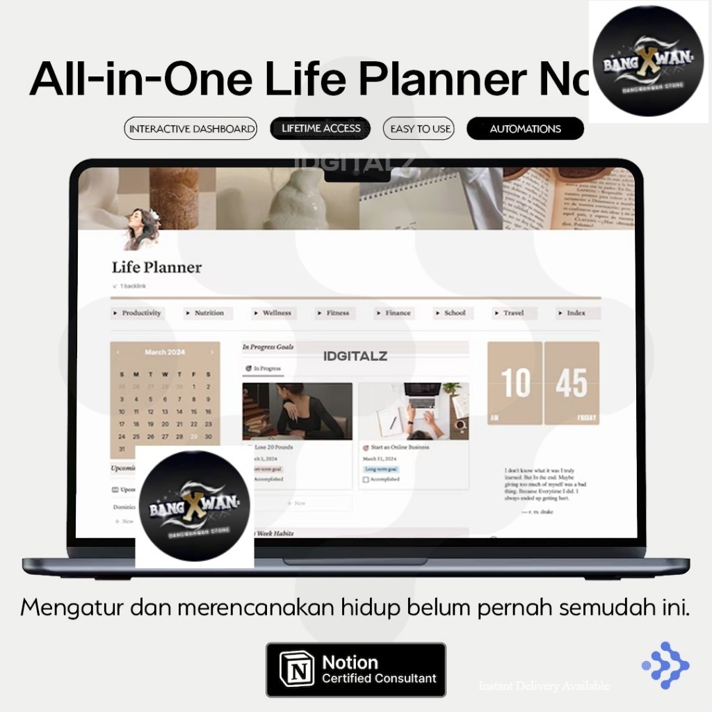 Jual [T0106] Notion Template All in One Life Planner Dashboard - ADHD ...