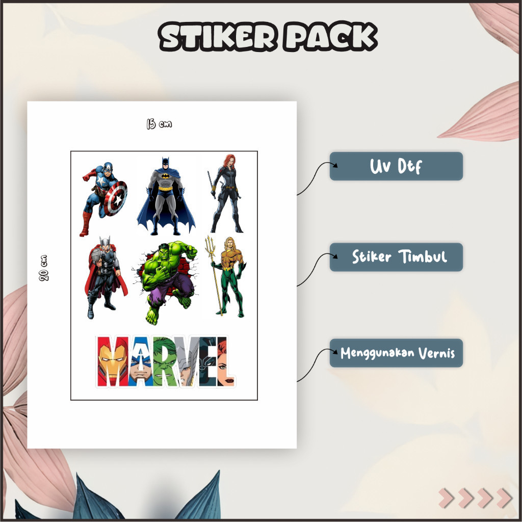 Jual Stiker Sticker Setiker Setikker Pack UV DTF Motif Marvel Hulk Biru ...