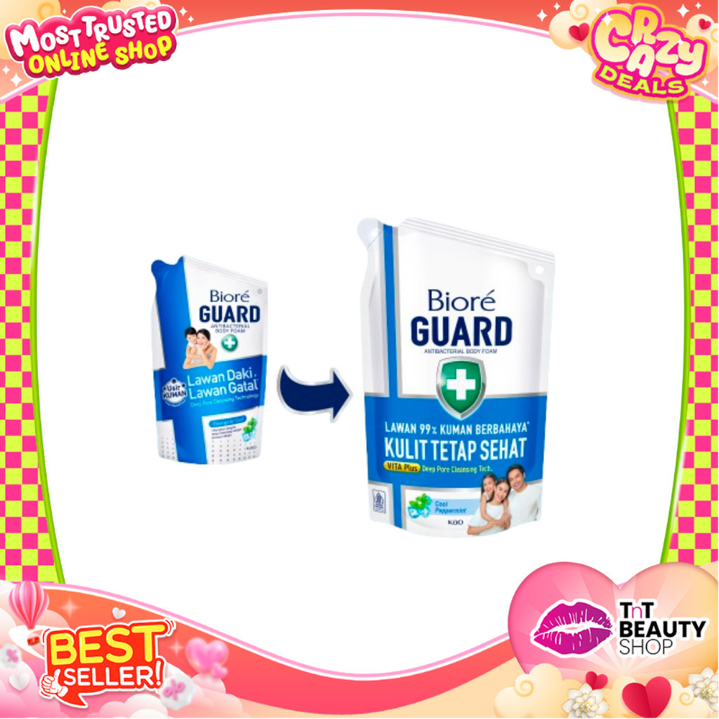 Jual Biore Body Foam Guard Cool Peppermint 250ml - 450ml - 550 ml ...