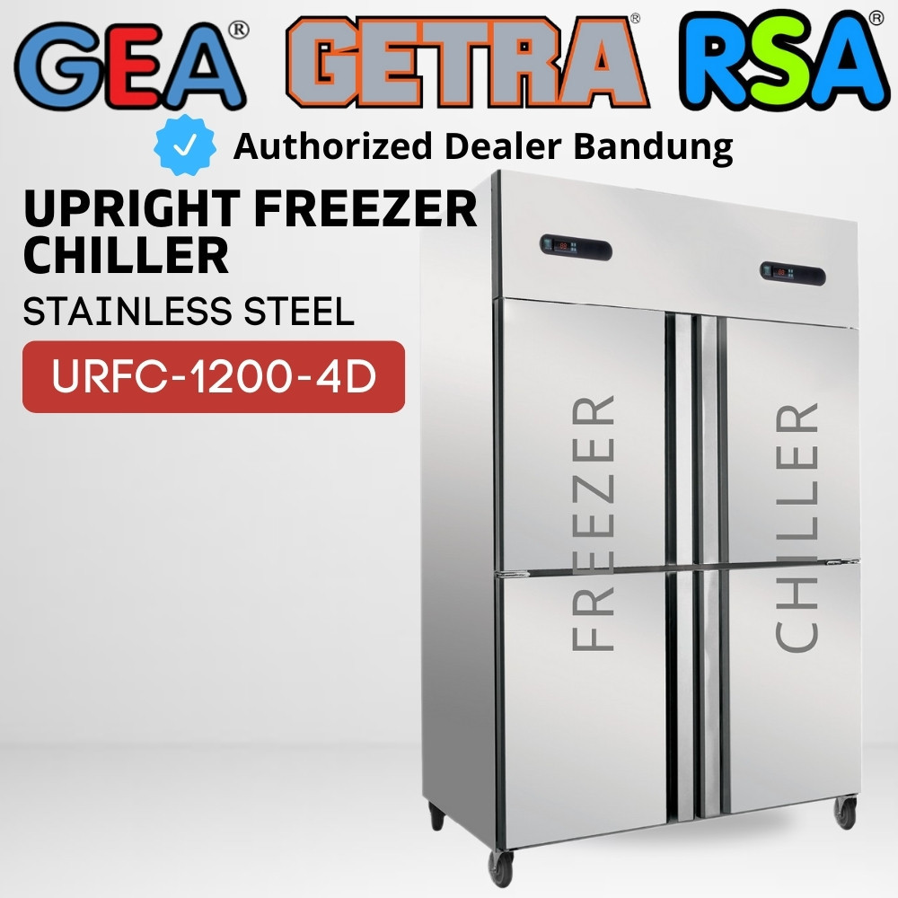Jual GEA URFC-1200-4D Upright Freezer Chiller Stainless Kulkas 4 Pintu ...