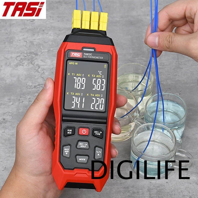 Jual Thermocouple 4 Channel Data Logger TASI TA612C Thermometer K Type ...