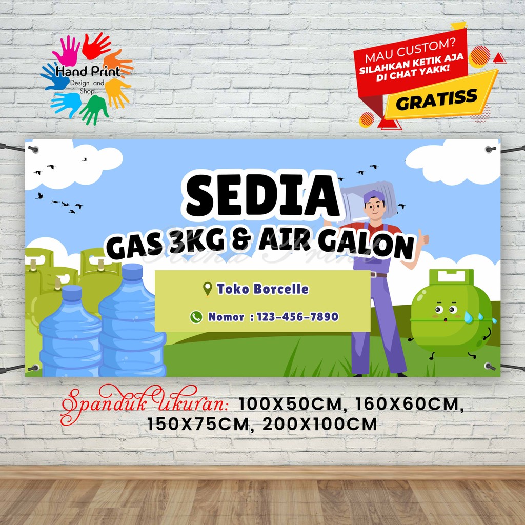 Jual Cetak Spanduk Banner Jualan Galon Air Minum Isi Ulang Dan Gas MMT ...