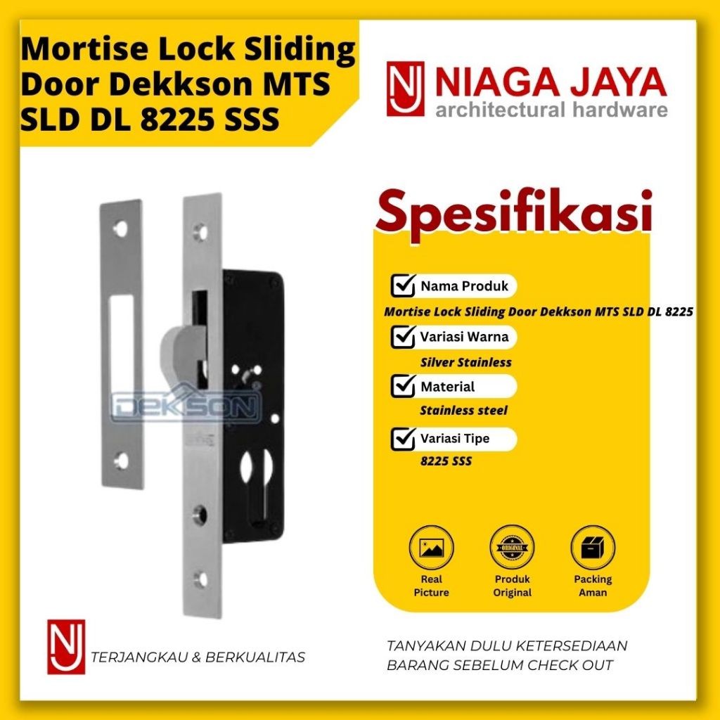 Jual New Mortise Lock Sliding Door DEKKSON Tipe MTS SLD DL 8225 SSS ...