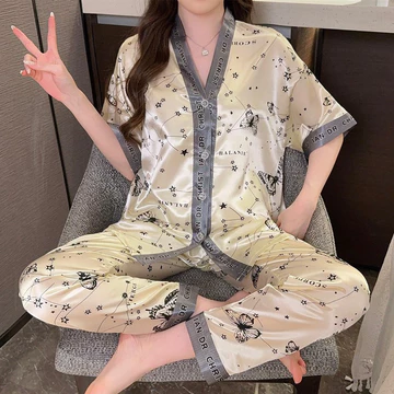SLEEPY Baju Tidur Piyama Pajamas Wanita Dewasa Celana Panjang Baju Tidur Satin Premium Piyama