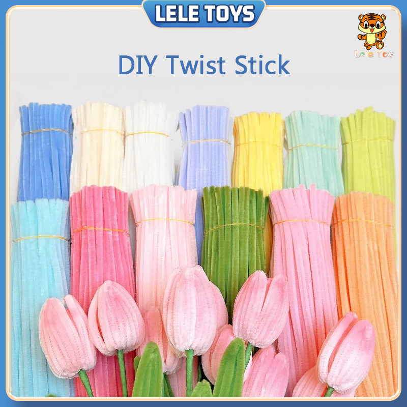 Leletoys Diy Kerajinan Tangan 100 Pcs 30cm Kawat Bulu Mercy Tebal Mix Mix Warna Kawat Bulu Pipe Cleaner Mainan Anak Craft