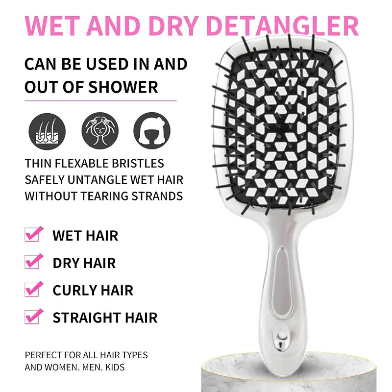 Jual Square Shape Mesh Comb for Hair Fluffy Detangling Scalp Massage ...