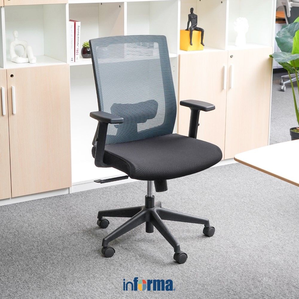 Jual Informa Omar Kursi Kantor Sandaran Rendah - Abu-Abu Tempat Duduk ...
