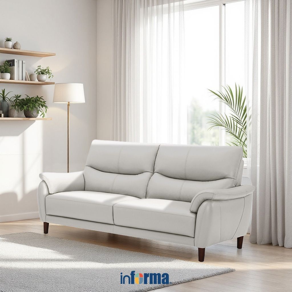 Jual Informa Ferrara Nilsen Sofa Kulit 2 Seater - Abu-Abu Tempat Duduk ...