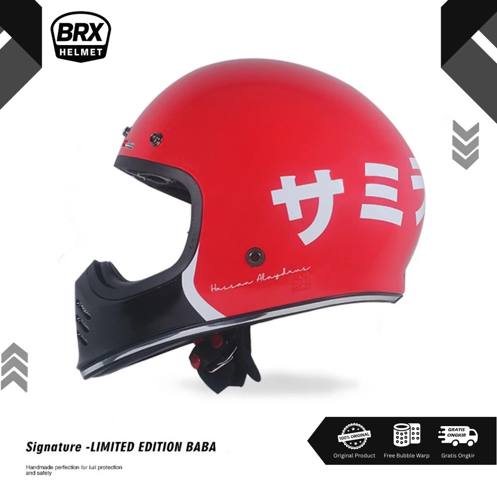 Jual Helm JP Retro Signature Limited Edition Baba Merah Motif Baba ...