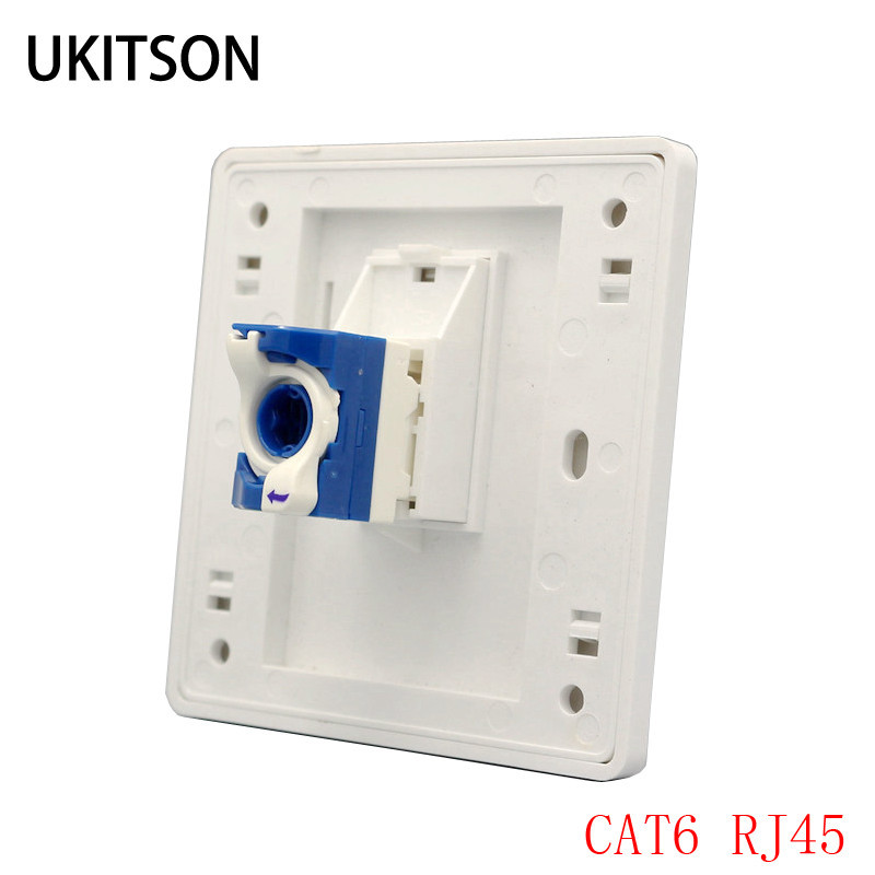 Jual 1 Port Cat 6 RJ45 Computer Socket Wall Faceplate Tool-Free ...