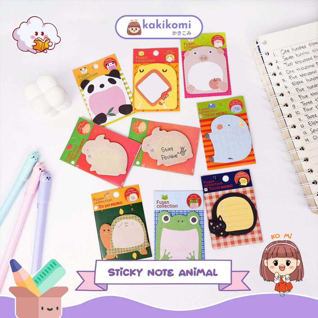 Jual Sticky Notes Motif Hewan Tempelan Kertas Catatan Memo Note ...