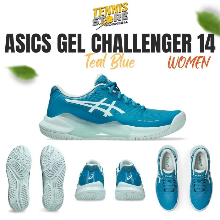 Sepatu Tenis Wanita Asics GEL CHALLENGER 14 Women Teal Blue