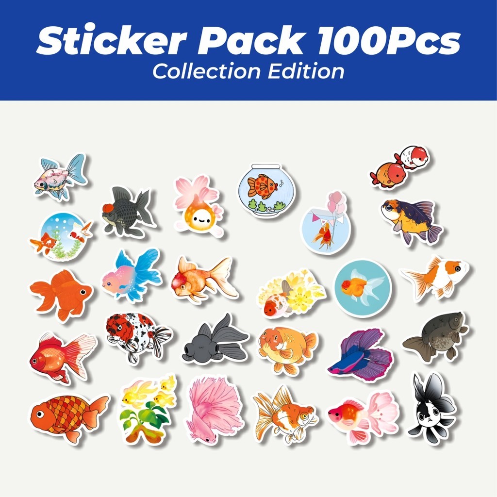 Jual Hot Stiker Golden Fish [Ikan] Series Lucu Anti Air Stikers ...