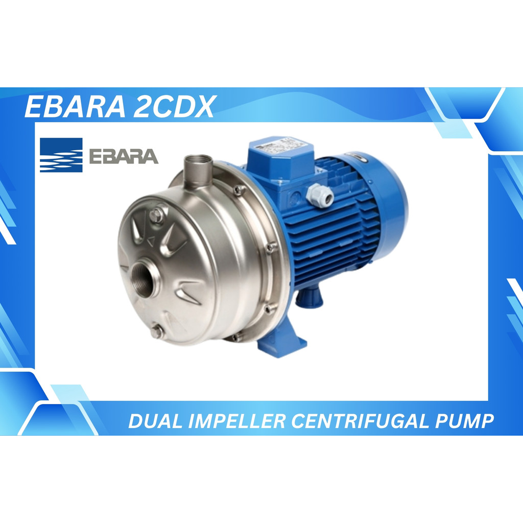 Jual EBARA 2CDX 120/40 3Kw/4HP 380V/3Phase Dual Impeller Centrifugal ...