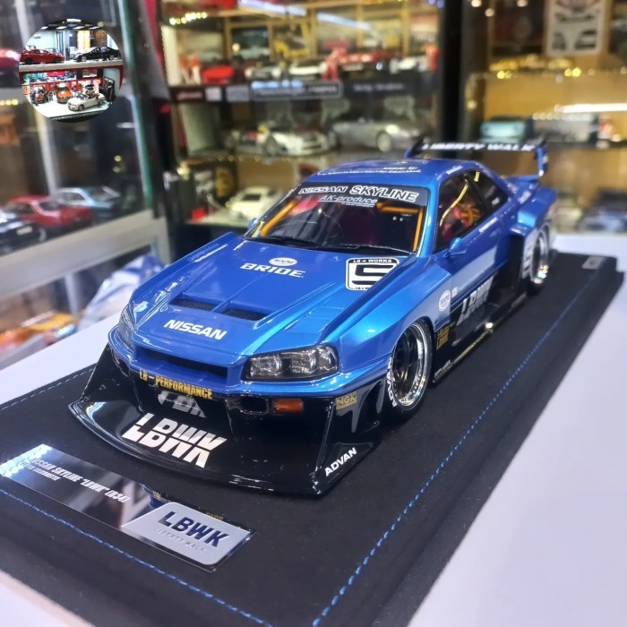 Jual 1/18 LBWK Liberty Walk Nissan GTR R34 Silhouette Blue by Inno ...