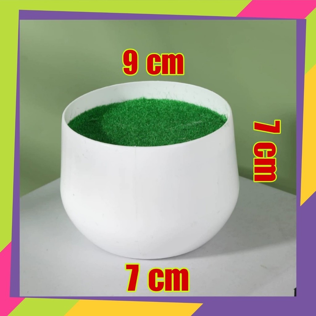 Jual 1964 / Pot bunga plastik asthetik + moss foam / Vas bunga plastik