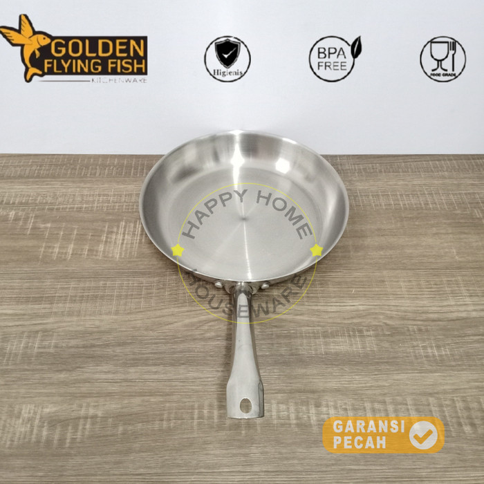 Jual GOLDEN FLYING FISH STAINLESS STEEL FRY PAN HARDEN 28 CM | WAJAN ...
