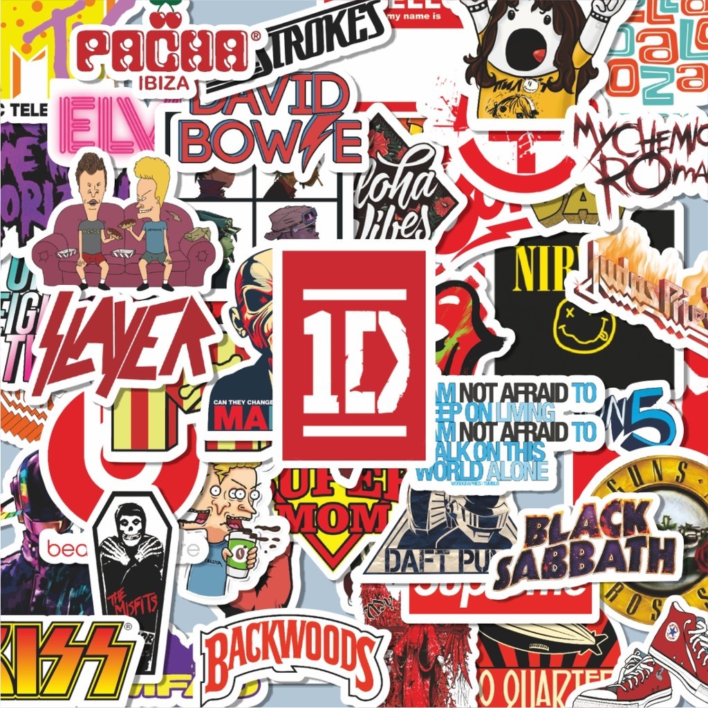 Jual 100PCS Lucu Stiker Random Logo Band Versi 4 Stiker Aesthetic ...