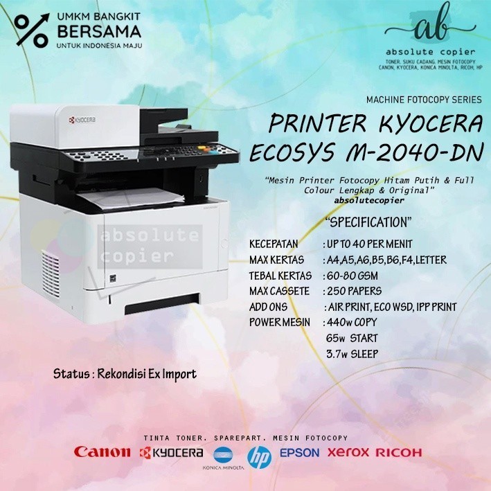Jual MESIN PRINTER KYOCERA M 2040 M 2540 DN FOTOCOPY COPY PRINT SCAN ...