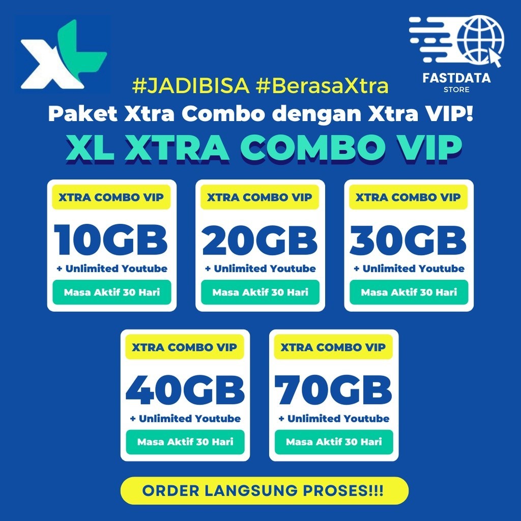 Jual PAKET DATA XL XTRA COMBO VIP DOUBLE YOUTUBE UNLIMITED YOUTUBE ...