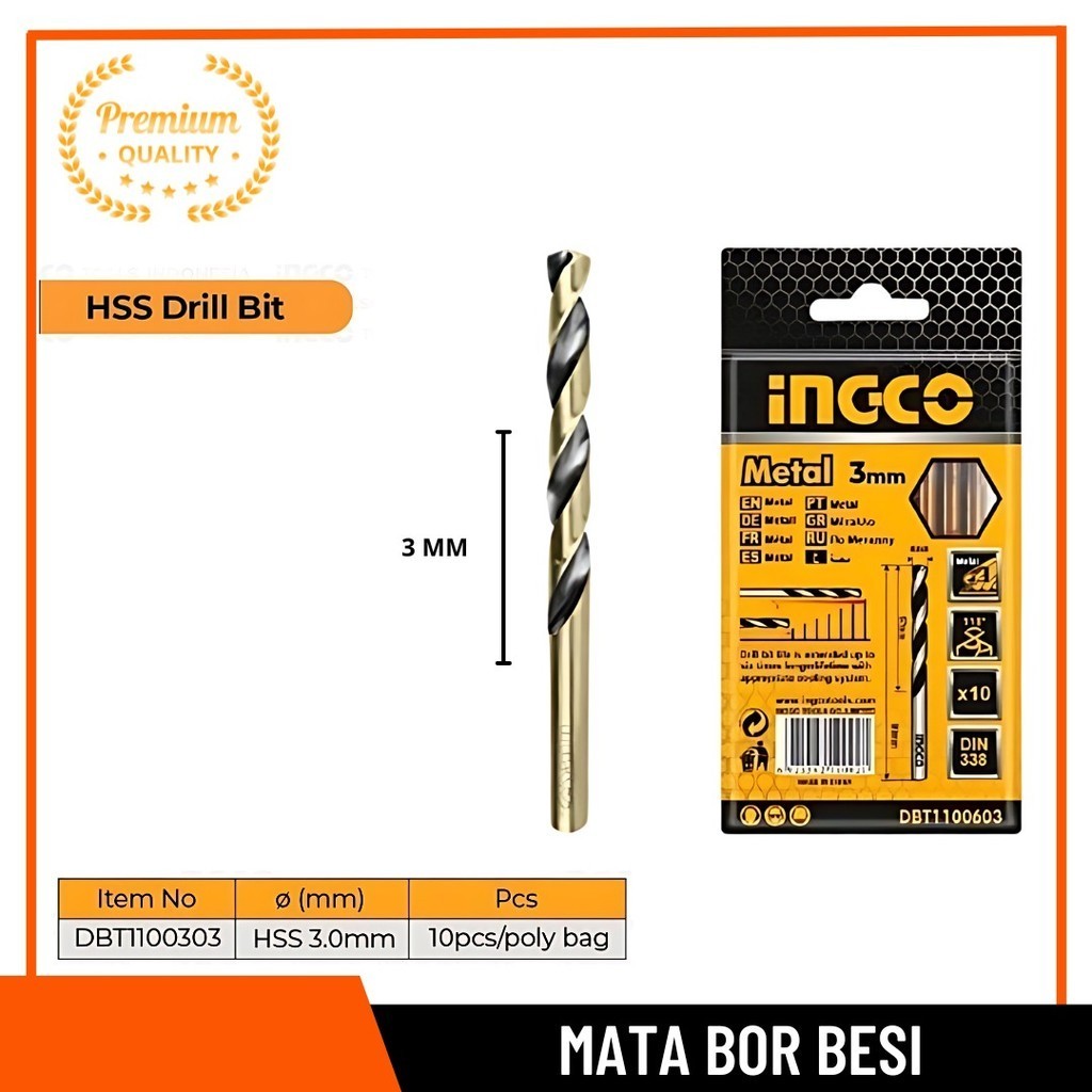 Jual INGCO DBT1100303 Mata Bor Besi Industrial Quality Bor Logam ...