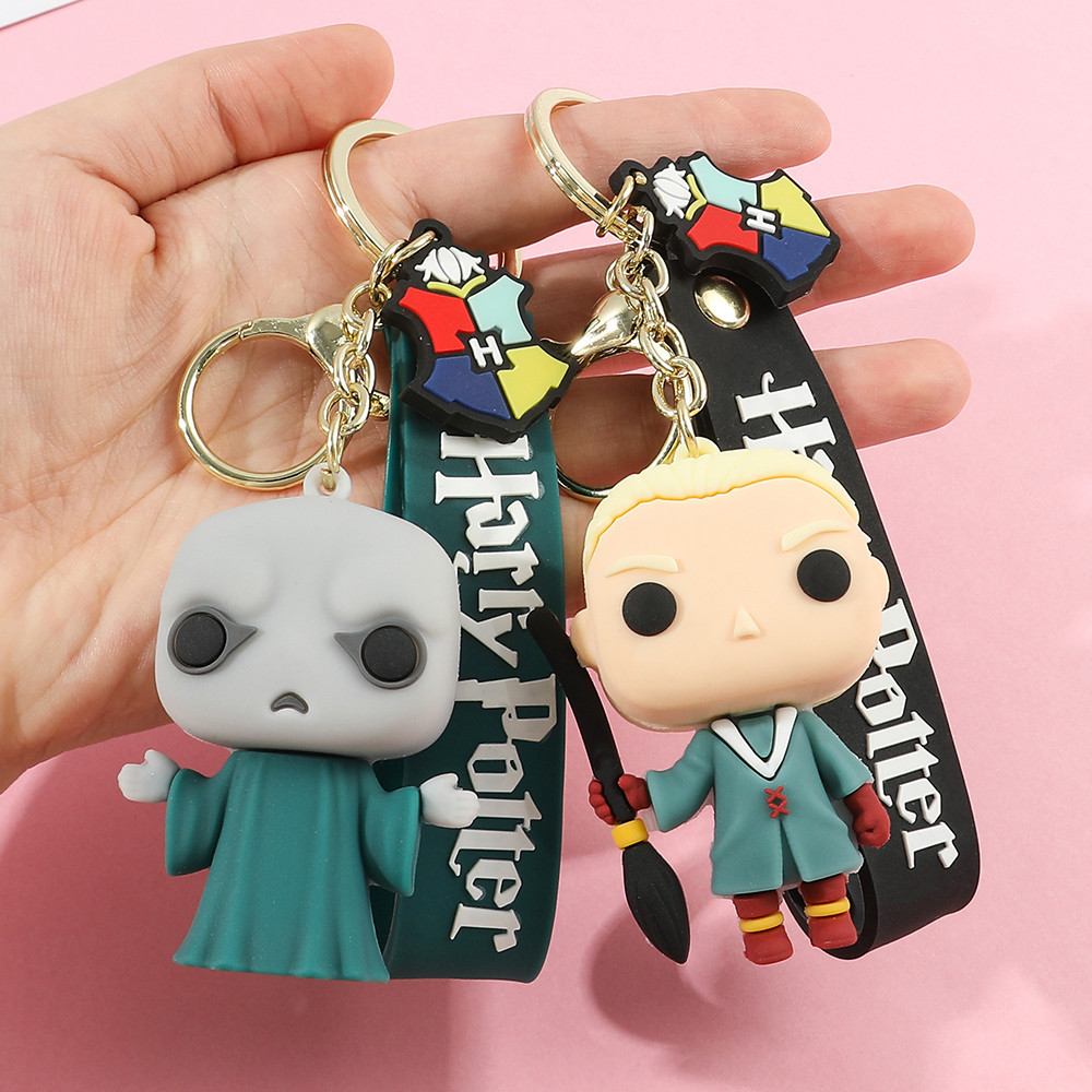 Jual 3D Harri Potter PVC Keychain Toy Dobby Hermione Granger Malfoy Ron ...