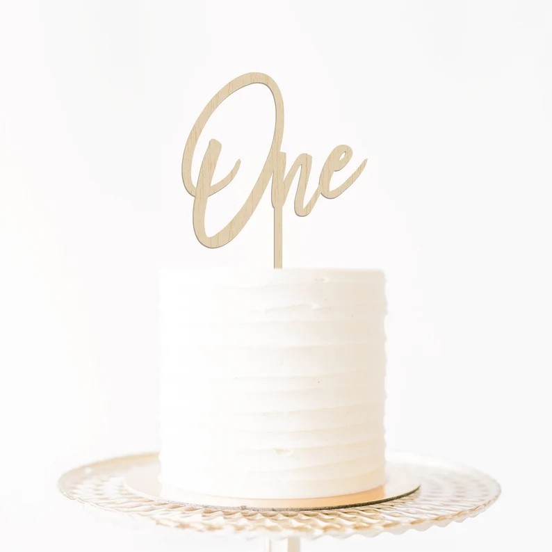 Jual Custom Birthday Cake Topper, One Cake Topper, First Birthday ...