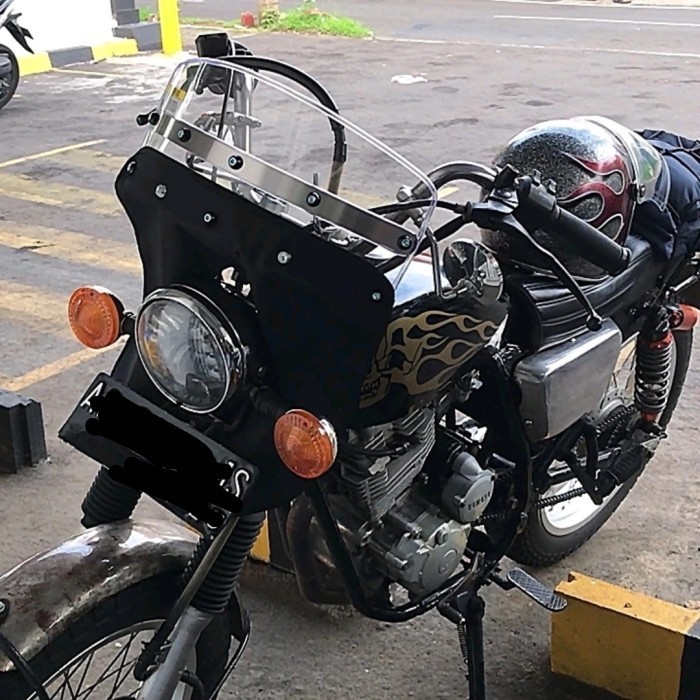 Jual Windshield classic visor motor - british black, bening clear ...
