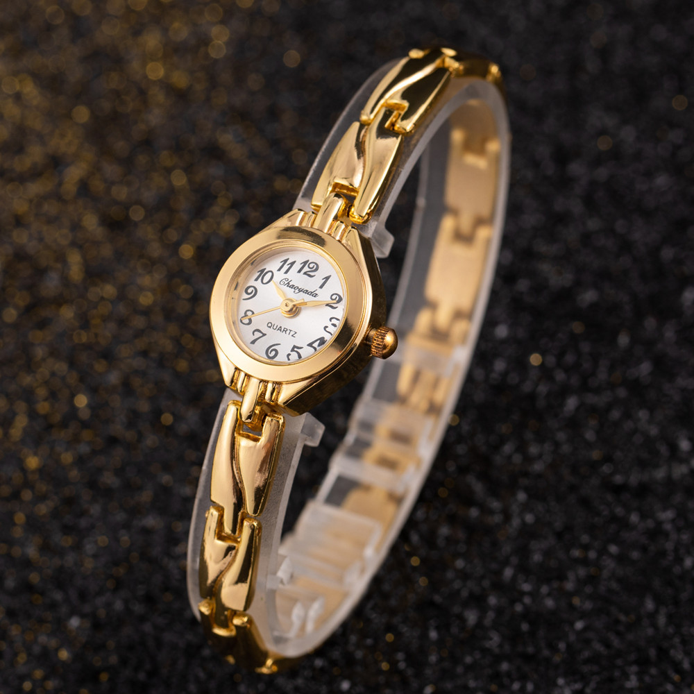 Jual Women's Wristwatch Gold Bracelet Small Dial Elegant Watch