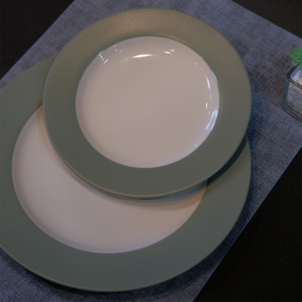 Jual Piring Saji Keramik Unik/ Dinner Plate Colorwave Green | Shopee ...