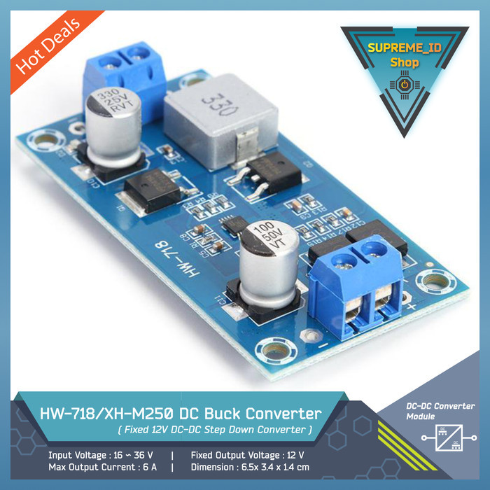 Jual DP99 XH-M250 HW-718 LM2596 Fixed 12V DC-DC Step Down Buck