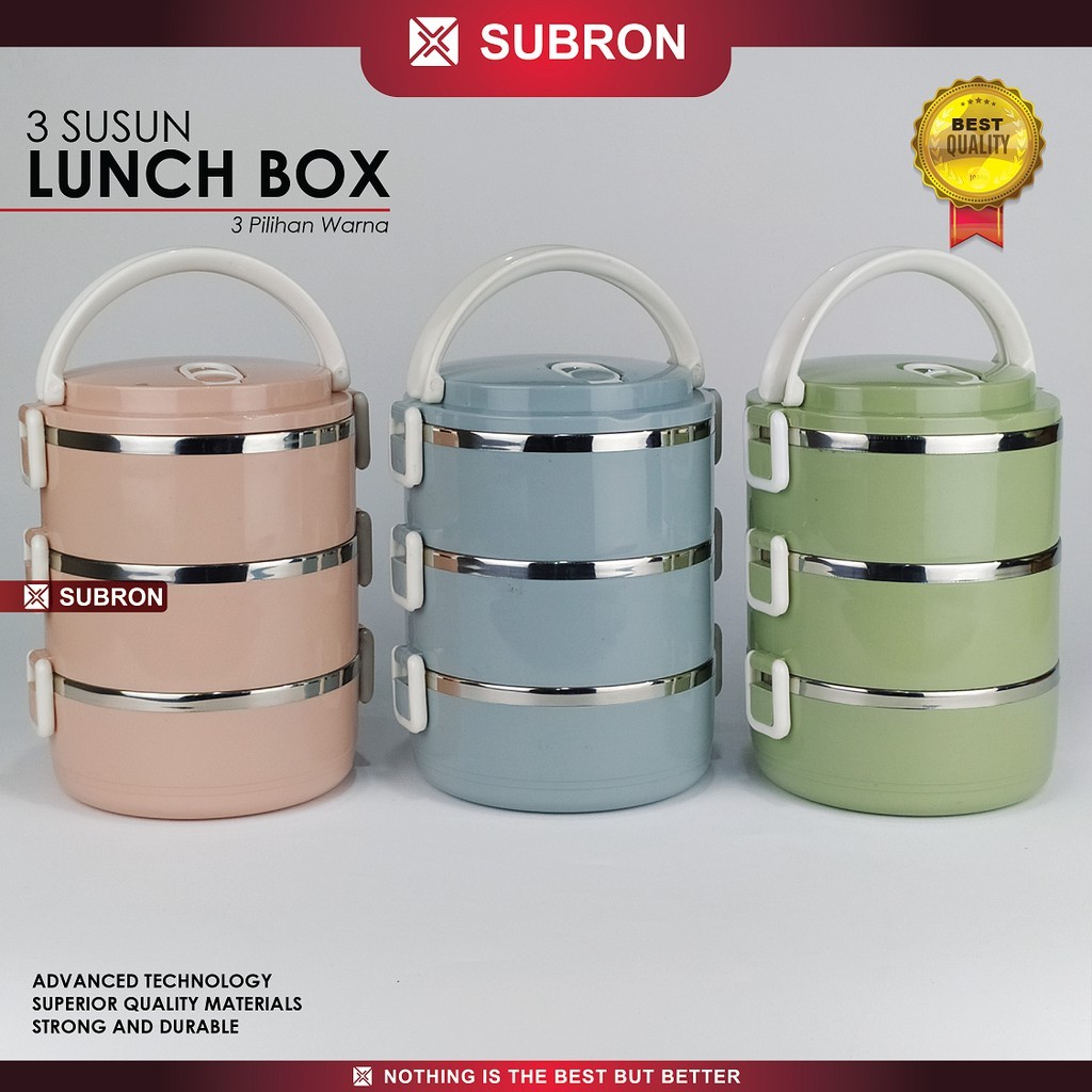 Jual Rantang Lunch Box Tempat Bekel Wadah Bekal Makanan Warna Polos 1 ...