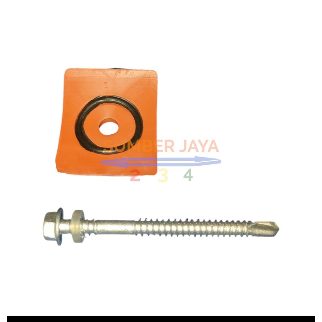 Jual baut dan seal ring karet plus Baut Roof Seal Atap UPVC Set Skrup ...