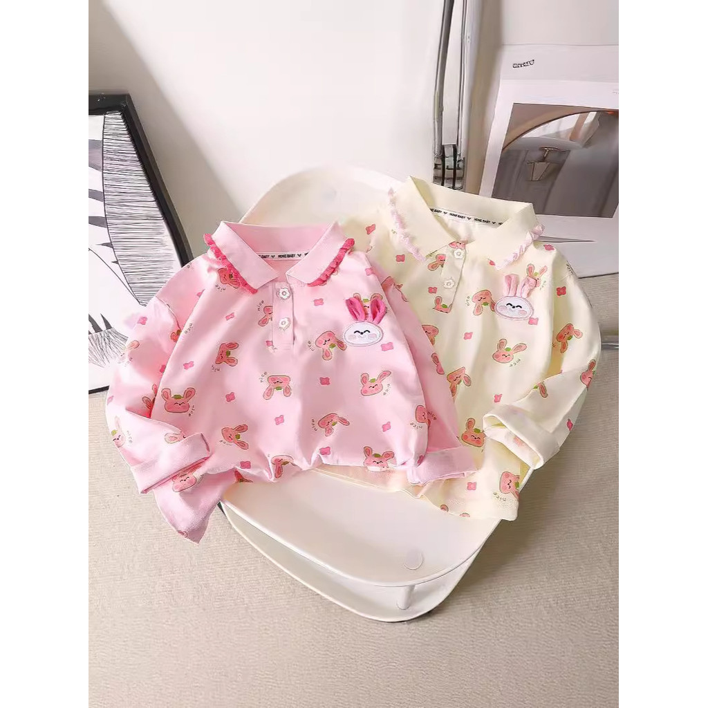 Jual BAJU ANAK PEREMPUAN ATASAN KAOS ANAK BUNNY RABBIT PINK KATUN ...