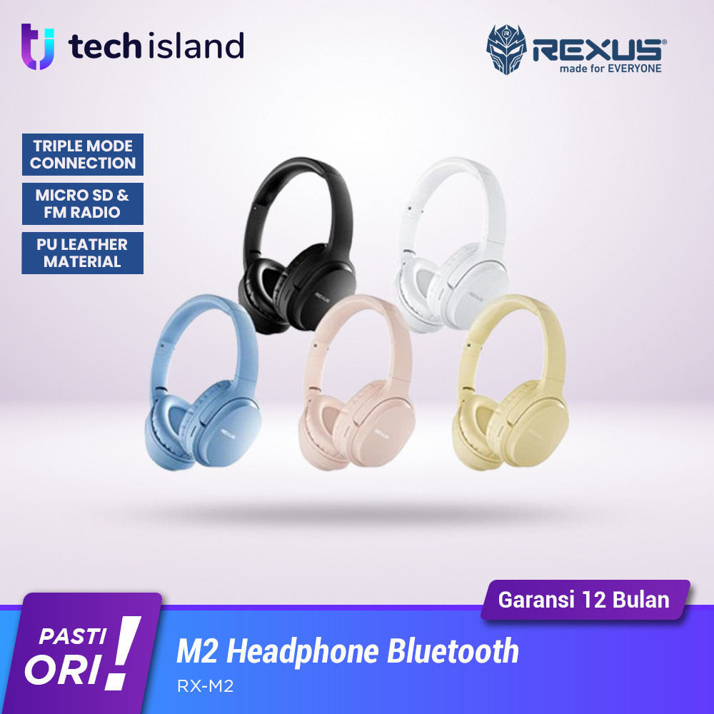 Jual Rexus Headset Bluetooth Wireless M2 On Ear Triple Connectivity ...